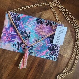 MAGID PALM LEAF CROSS BODY BAG TROPICAL COLORFUL NWT